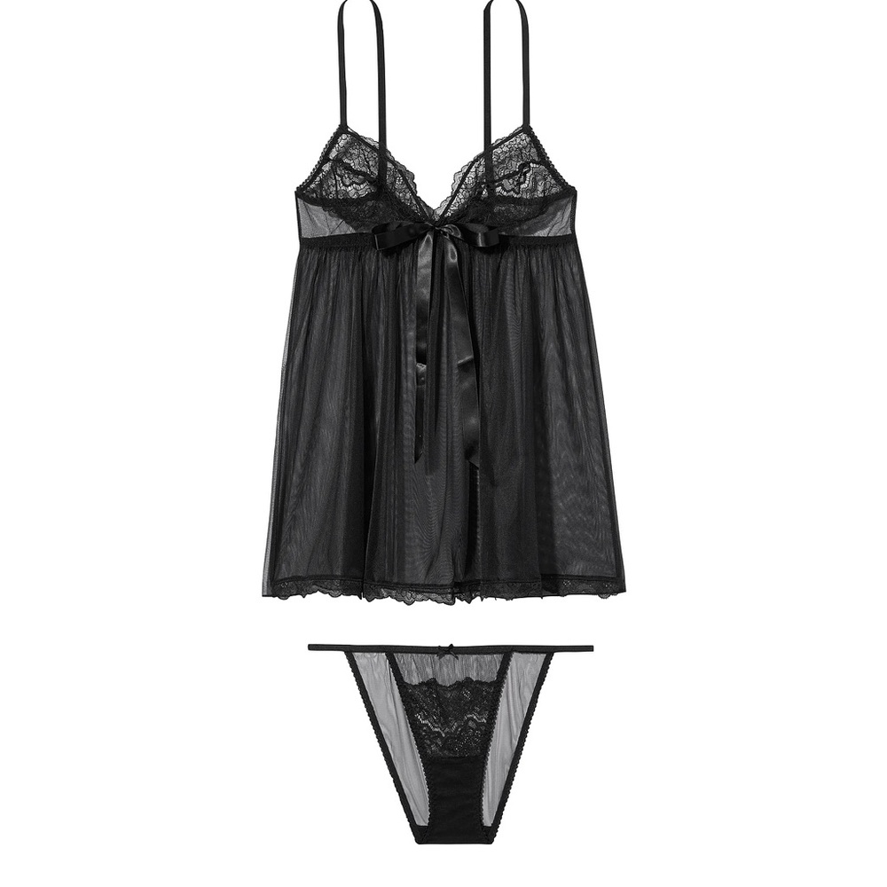 Victoria’s Secret La Fleur Sheer Mesh & Lace Babydoll